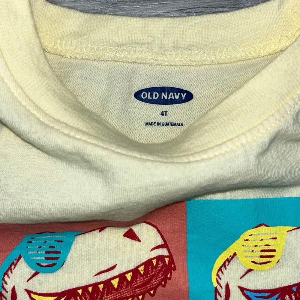 Old Navy Dinosaur Shirt Sleeve T Shirt 4T Yellow - Picture 4 of 10